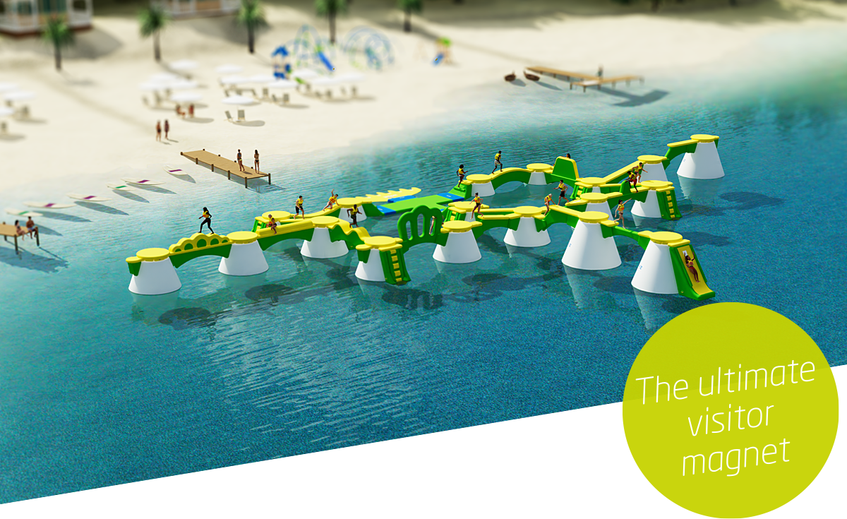 aquatic obstacle course rendering